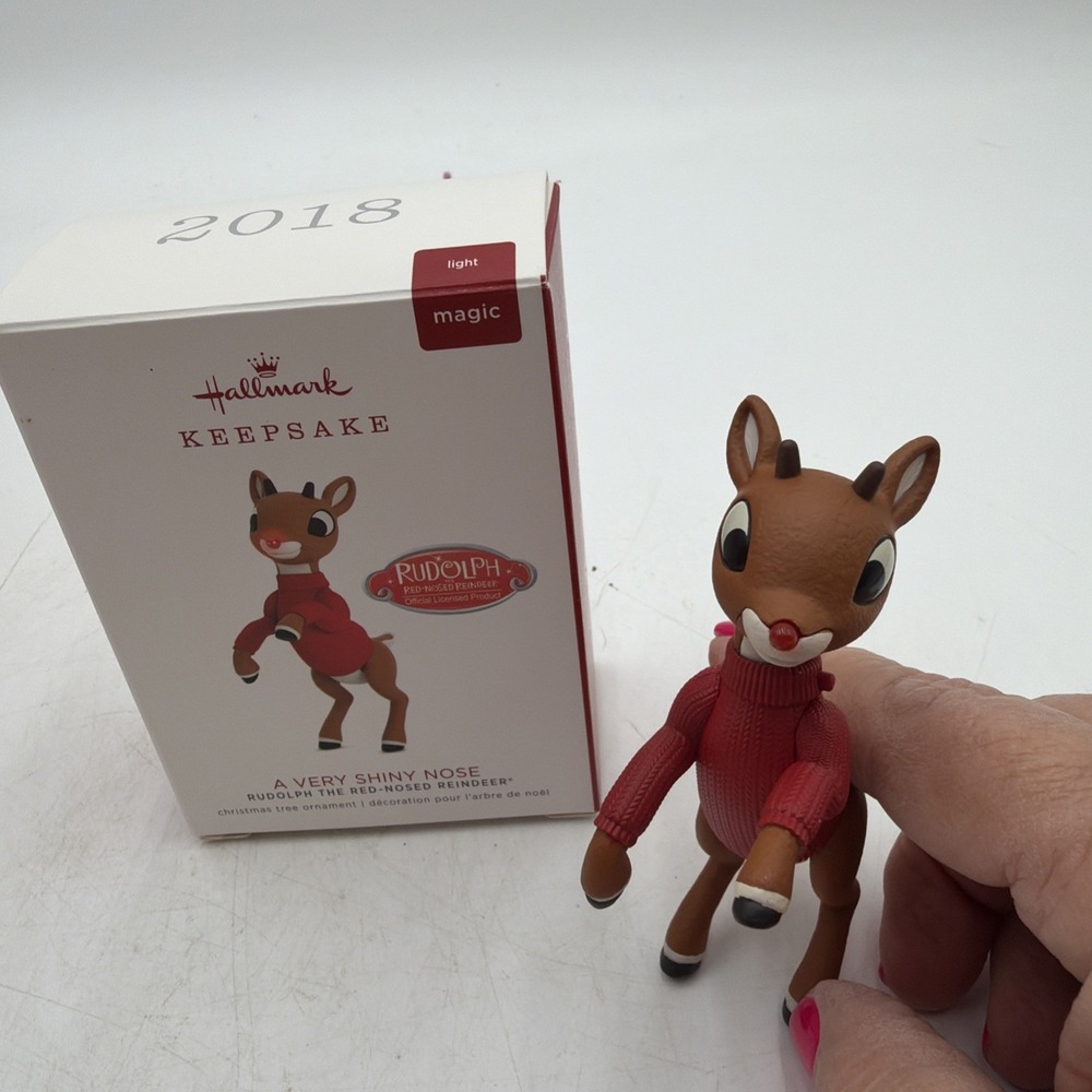 2019 Hallmark Rudolph And Clarice Ornament Magic Light Red Nosed Reindeer NEW